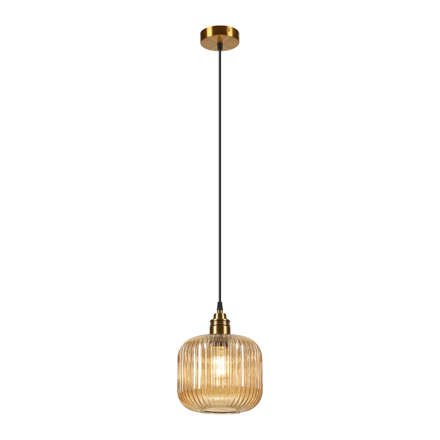 Pendellampe på ledning MILOU 1xE27/15W/230V guld/røget beige