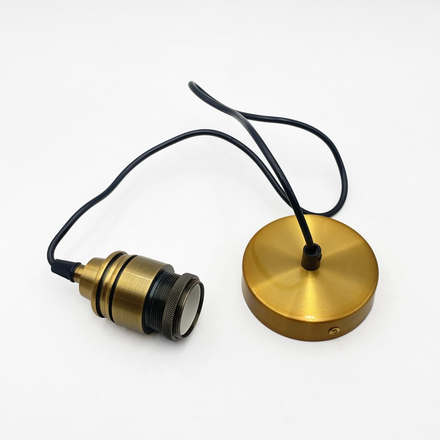 Pendellampe på ledning MILOU 1xE27/15W/230V guld/røget beige