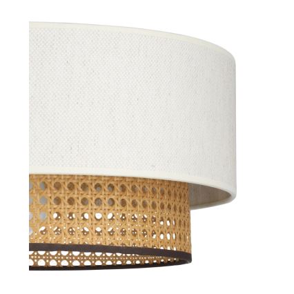 Pendellampe på ledning NATIA 1xE27/60W/230V Ø 45 cm hvid/brun