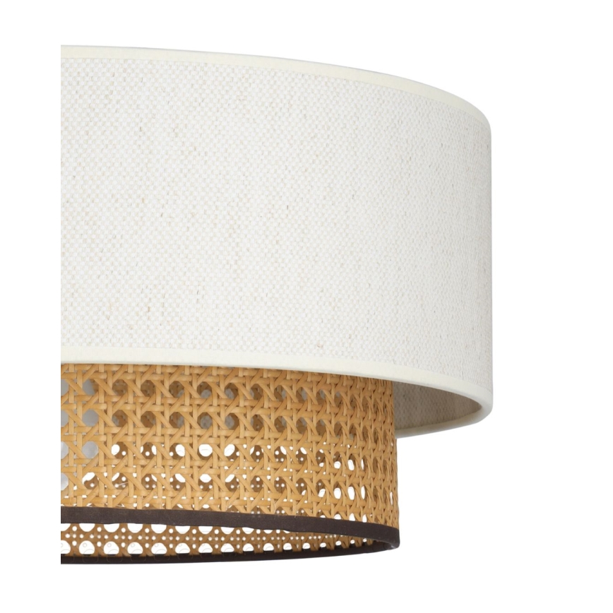 Pendellampe på ledning NATIA 1xE27/60W/230V Ø 45 cm hvid/brun