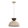Pendellampe på ledning NEVIS, 1xE27/15W/230V, Ø 29 cm, beige
