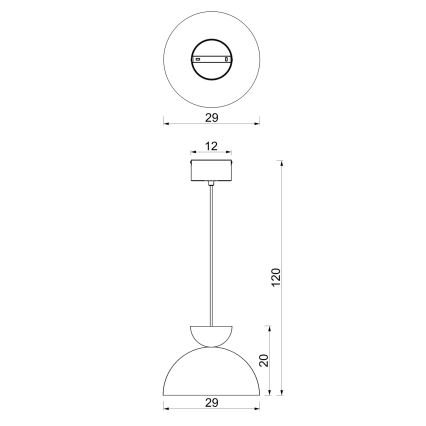 Pendellampe på ledning NEVIS, 1xE27/15W/230V, Ø 29 cm, beige