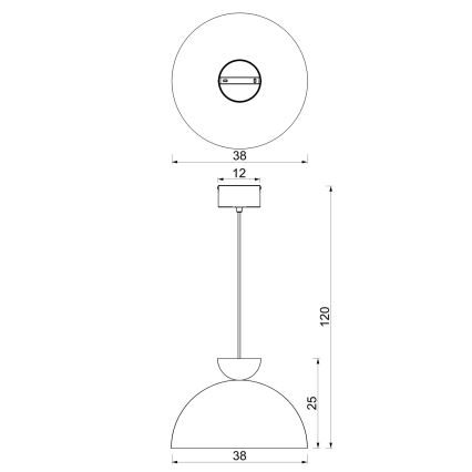Pendellampe på ledning NEVIS 1xE27/15W/230V Ø 38 cm bordeaux