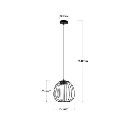 Pendellampe på ledning OVELLA 1xGX53/10W/230V Ø 25 cm sort