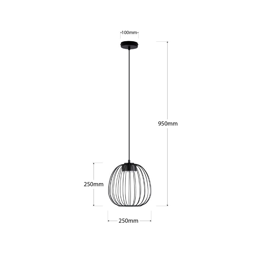 Pendellampe på ledning OVELLA 1xGX53/10W/230V Ø 25 cm sort