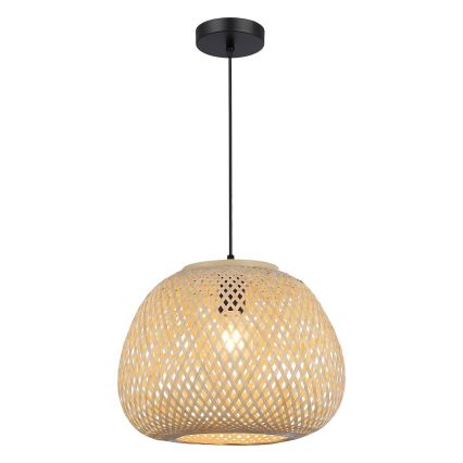 Pendellampe på ledning PETRA 1xE27/15W/230V Ø 35 cm bambus