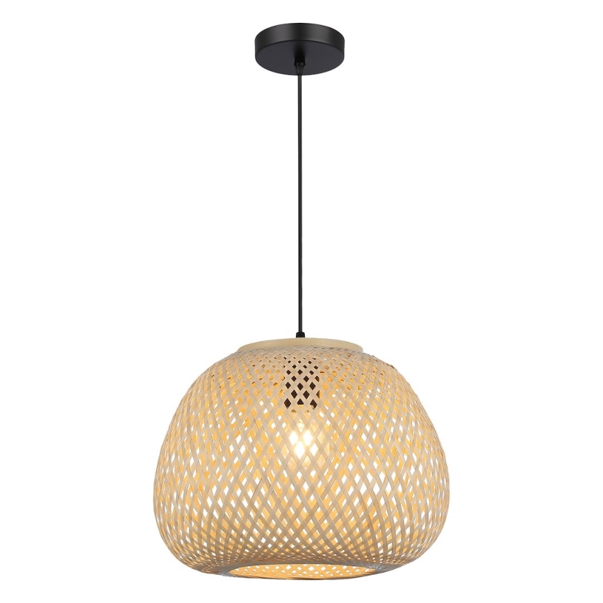 Pendellampe på ledning PETRA 1xE27/15W/230V Ø 35 cm bambus