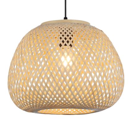 Pendellampe på ledning PETRA 1xE27/15W/230V Ø 35 cm bambus