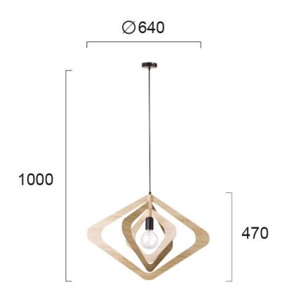 Pendellampe på ledning ROXIE 1xE27/15W/230V, brun