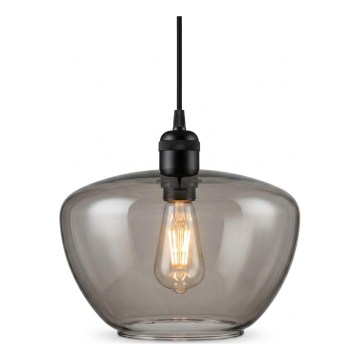 Pendellampe på ledning SEVENTIES E27/40W/230V røgfarvet/grå