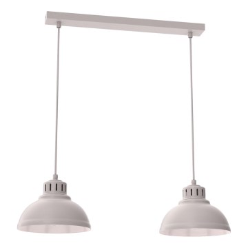 Pendellampe på ledning SVEN 2xE27/15W/230V cremefarvet