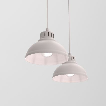 Pendellampe på ledning SVEN 2xE27/15W/230V cremefarvet