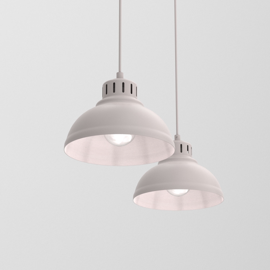 Pendellampe på ledning SVEN 2xE27/15W/230V cremefarvet