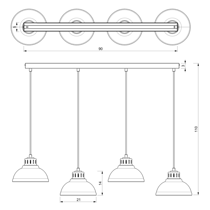 Pendellampe på ledning SVEN 2xE27/15W/230V cremefarvet