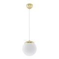 Pendellampe på ledning TOYA 1xE27/60W/230V Ø 20 cm hvid/guld