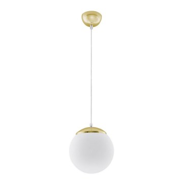 Pendellampe på ledning TOYA 1xE27/60W/230V Ø 20 cm hvid/guld