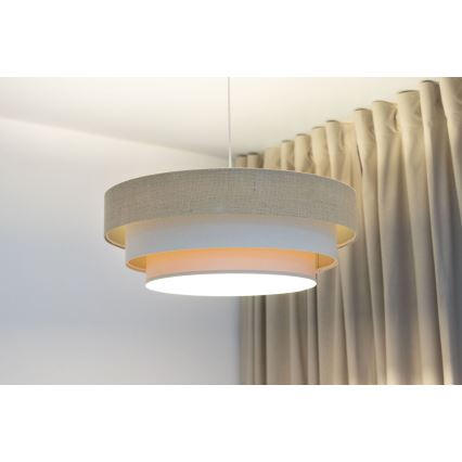 Pendellampe på ledning TRINITI 1xE27/60W/230V Ø 40 cm beige/creme