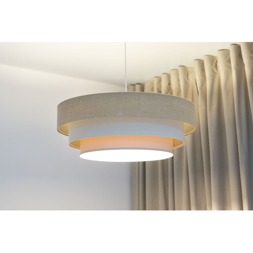 Pendellampe på ledning TRINITI 1xE27/60W/230V Ø 40 cm beige/creme