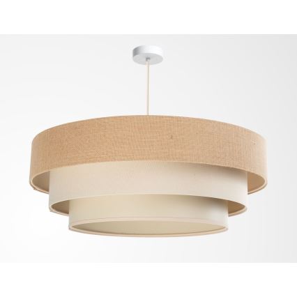 Pendellampe på ledning TRINITI 1xE27/60W/230V Ø 40 cm beige/creme
