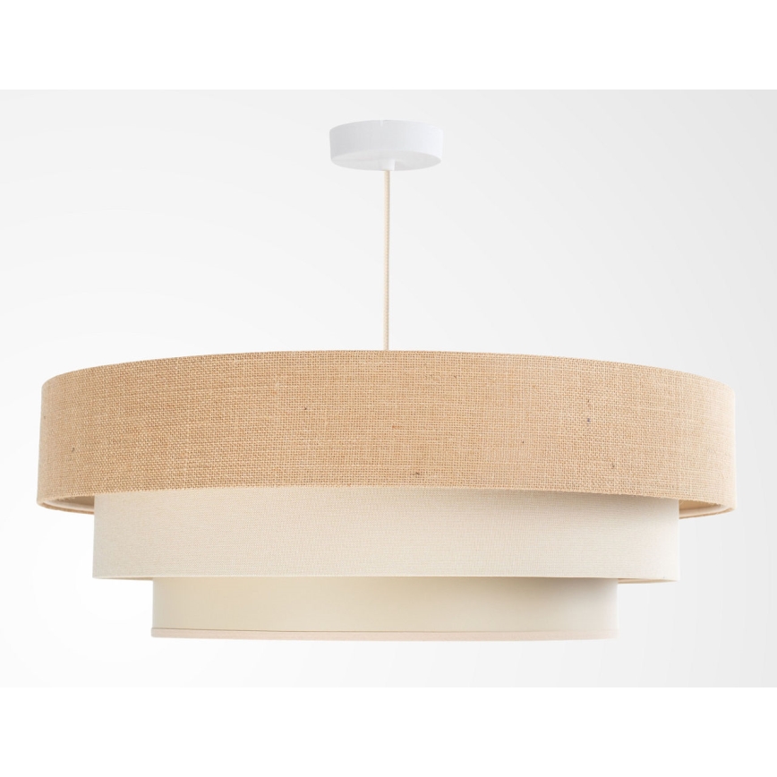Pendellampe på ledning TRINITI 1xE27/60W/230V Ø 40 cm beige/creme