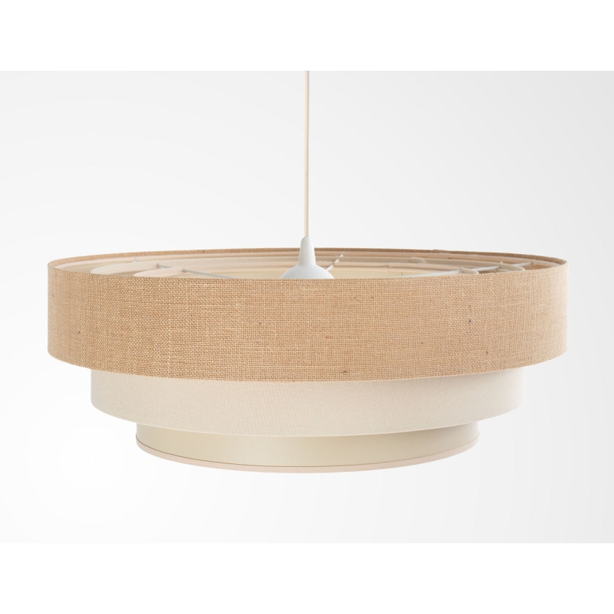 Pendellampe på ledning TRINITI 1xE27/60W/230V Ø 40 cm beige/creme