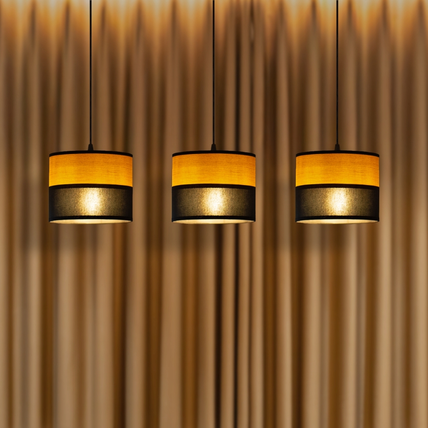 Pendellampe på wire ALBA 3xE27/15W/230V sort/brun