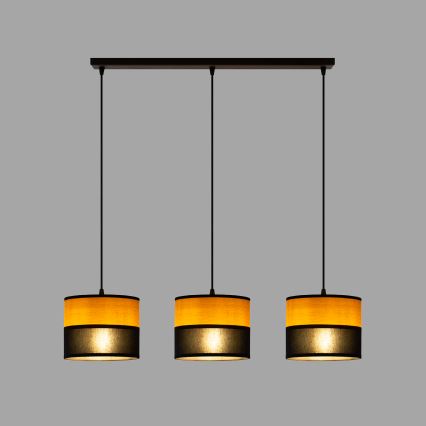 Pendellampe på wire ALBA 3xE27/15W/230V sort/brun