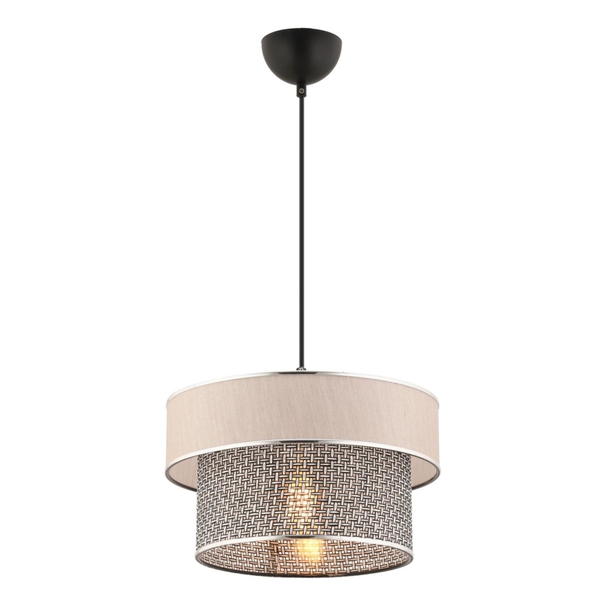 Pendellampe på wire ERO 1xE27/60W/230V creme/grå