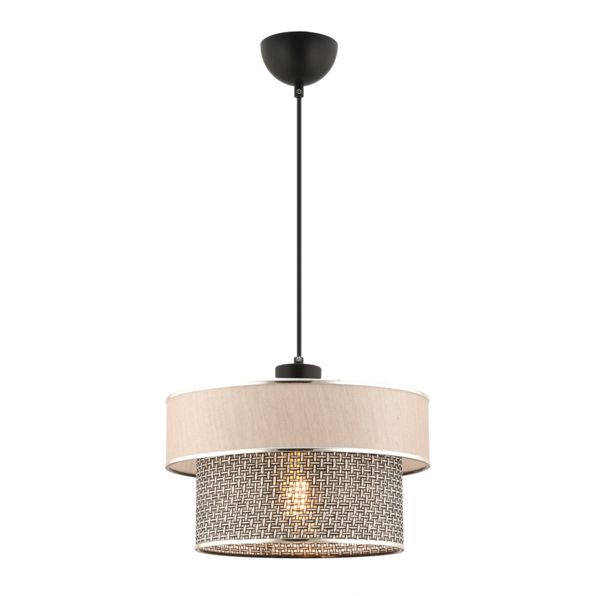 Pendellampe på wire ERO 1xE27/60W/230V creme/grå