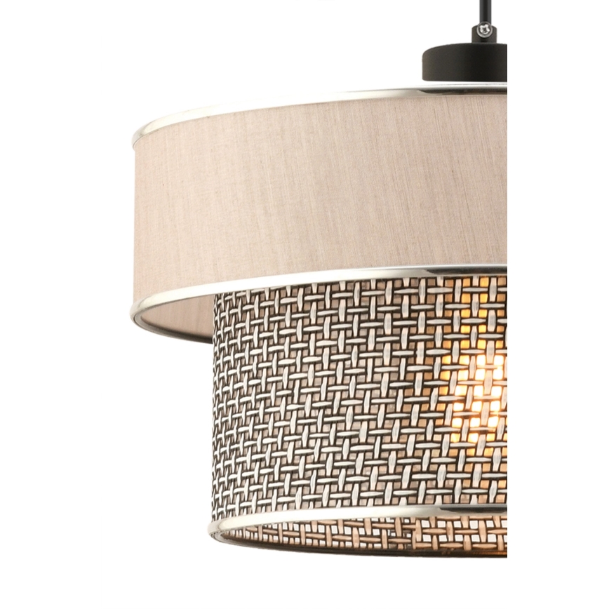 Pendellampe på wire ERO 1xE27/60W/230V creme/grå