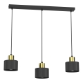Pendellampe på wire PARKLA 3xE27/15W/230V, sort