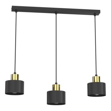Pendellampe på wire PARKLA 3xE27/15W/230V, sort