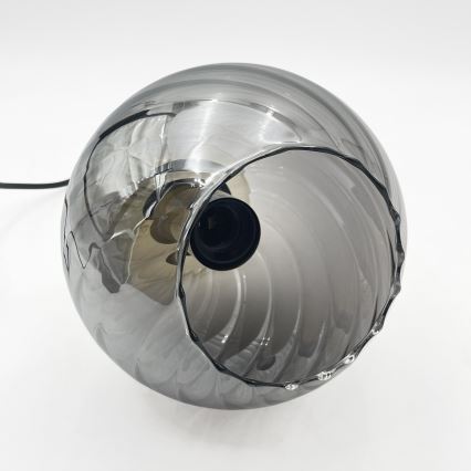 Pendellampe på wire VELLO 1xE27/15W/230V sort/røget beige/sort