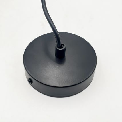 Pendellampe på wire VELLO 1xE27/15W/230V sort/røget beige/sort