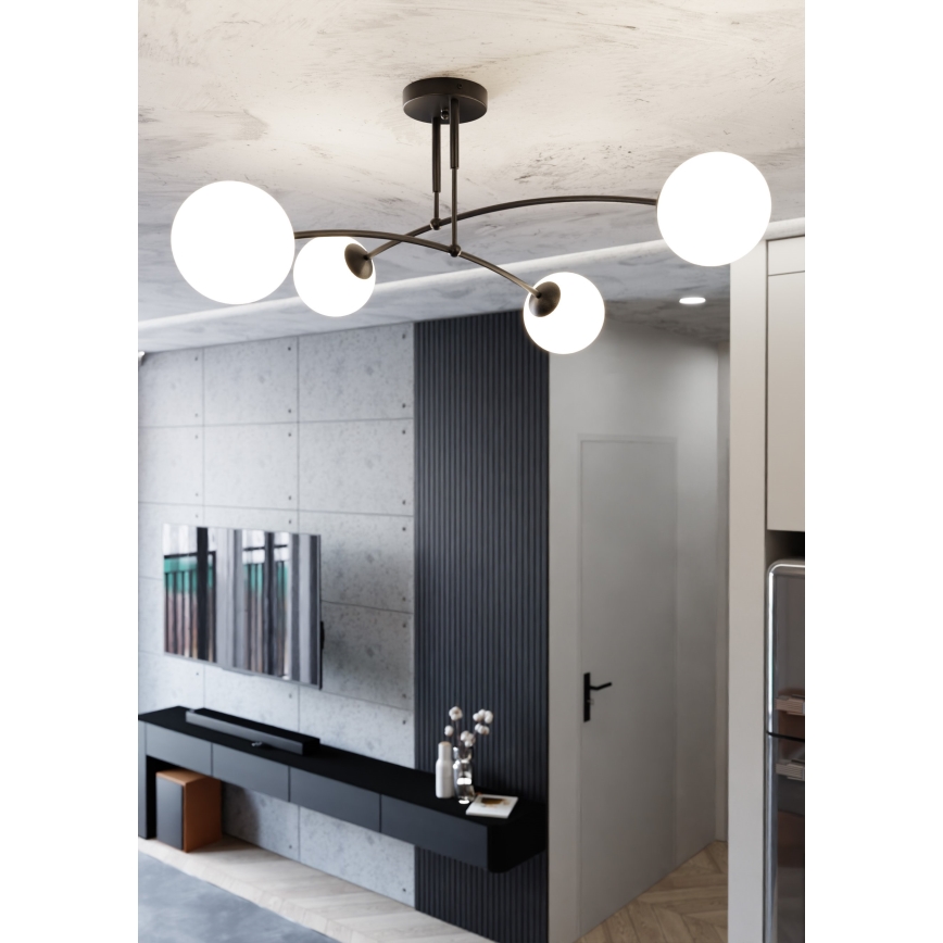 Pendellampe PREGOS 4xE14/10W/230V sort