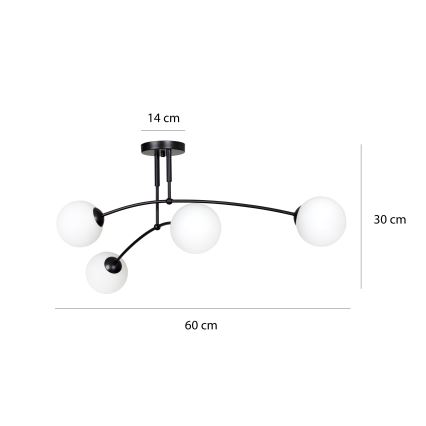 Pendellampe PREGOS 4xE14/10W/230V sort