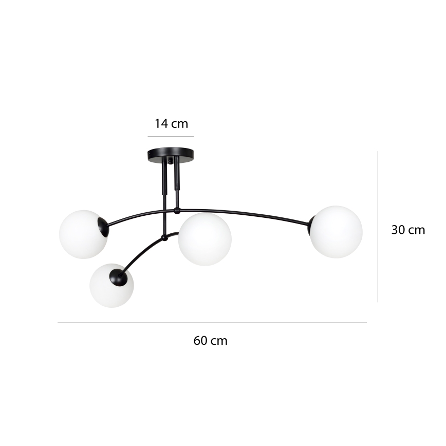 Pendellampe PREGOS 4xE14/10W/230V sort