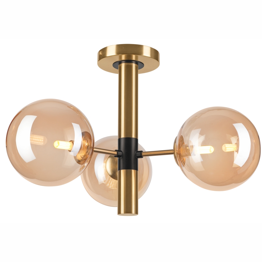 Pendellampe ROLLO 3xG9/5W/230V guldfarvet/røget beige