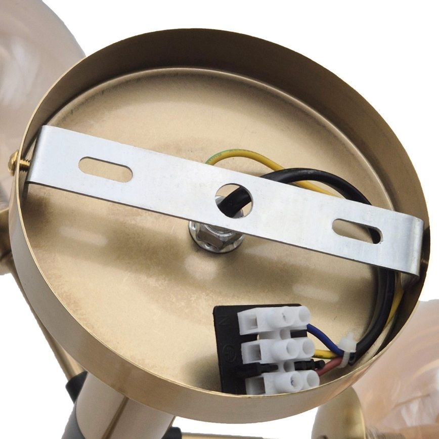 Pendellampe ROLLO 5xE14/5W/230V guldfarvet/røget beige