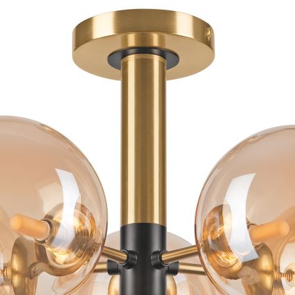 Pendellampe ROLLO 5xG9/5W/230V guldfarvet/røget beige