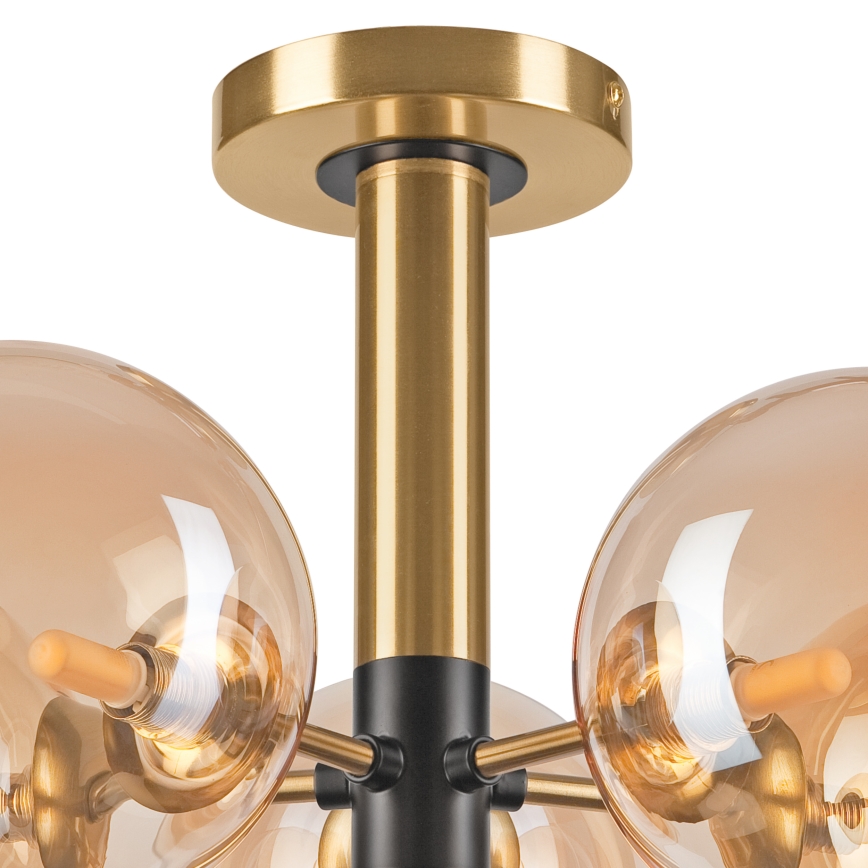 Pendellampe ROLLO 5xG9/5W/230V guldfarvet/røget beige