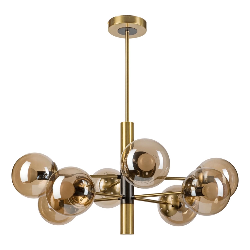 Pendellampe ROLLO 8xE14/5W/230V guldfarvet/røget beige