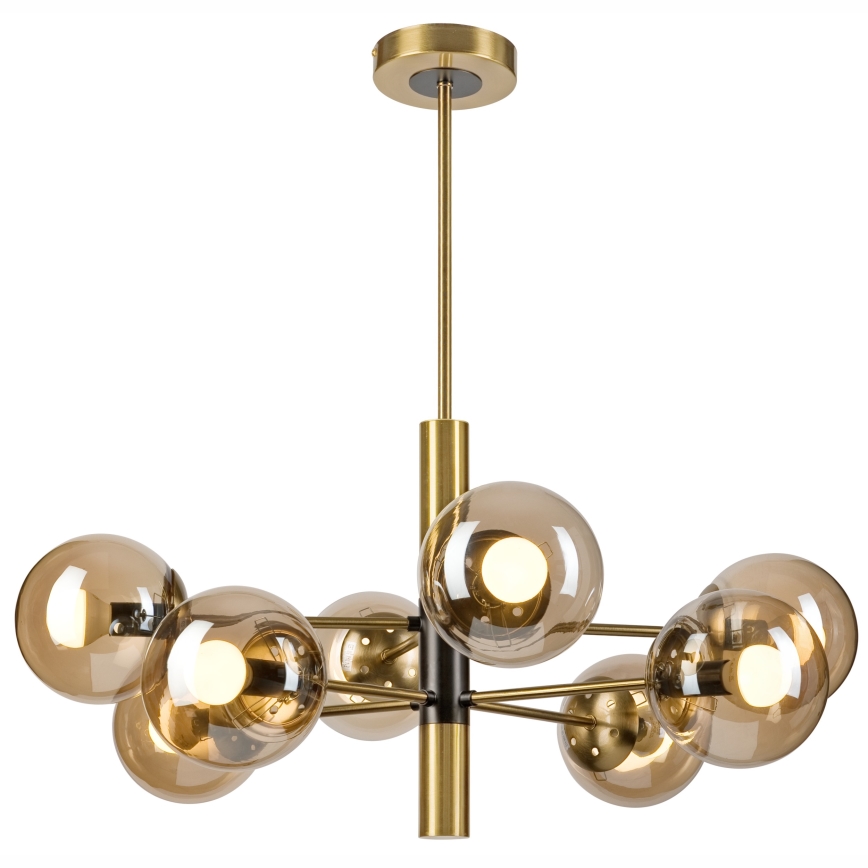 Pendellampe ROLLO 8xE14/5W/230V guldfarvet/røget beige