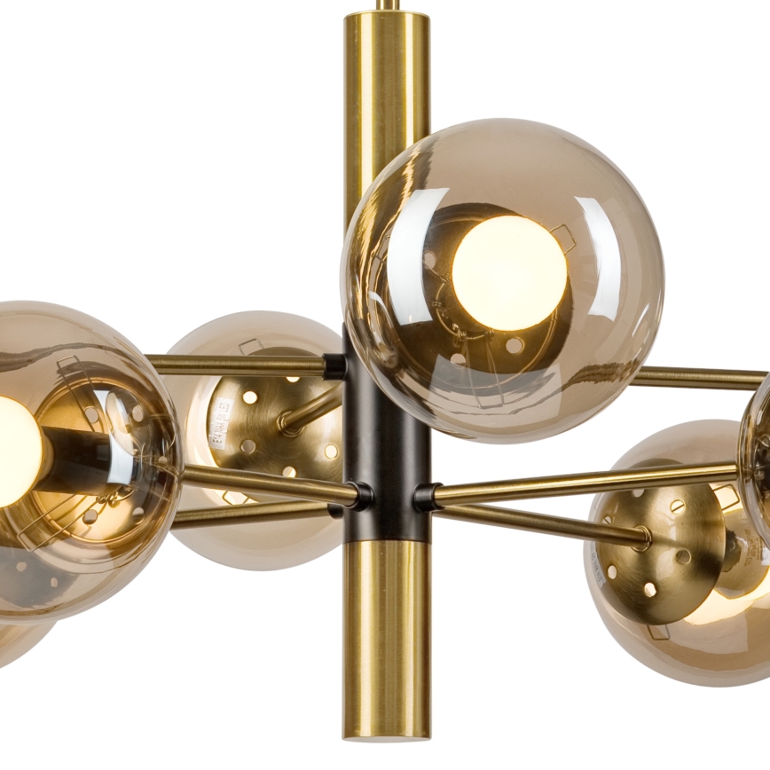 Pendellampe ROLLO 8xE14/5W/230V guldfarvet/røget beige