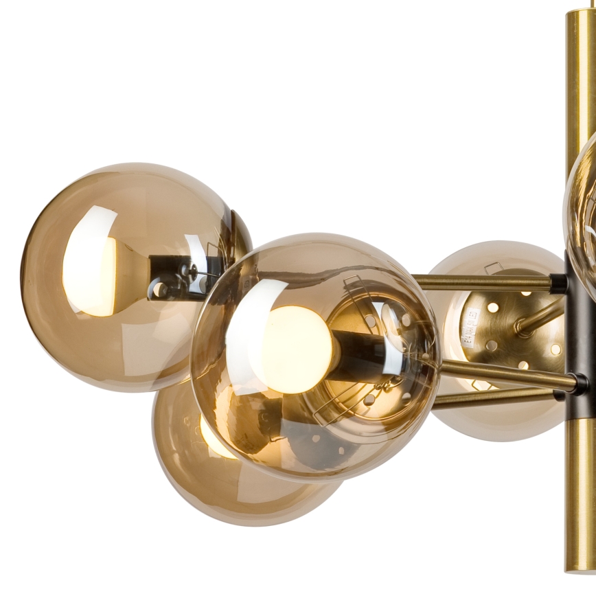Pendellampe ROLLO 8xE14/5W/230V guldfarvet/røget beige