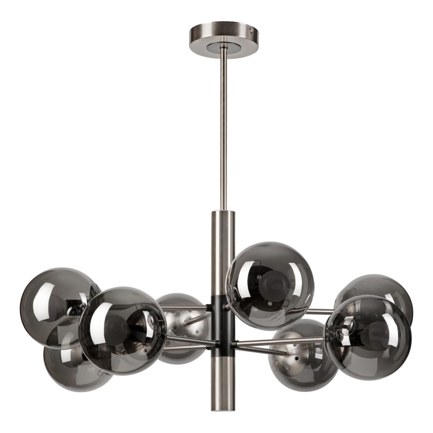 Pendellampe ROLLO 8xE14/5W/230V mat krom/røget