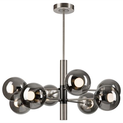 Pendellampe ROLLO 8xE14/5W/230V mat krom/røget