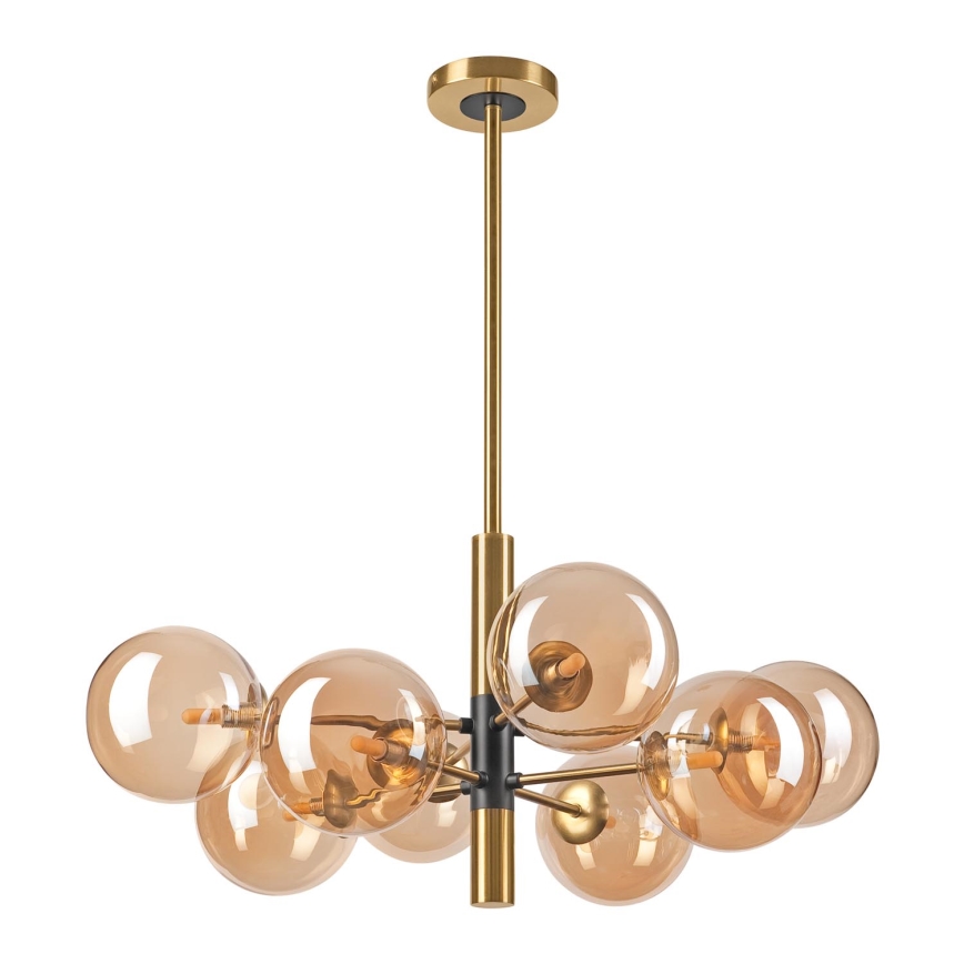 Pendellampe ROLLO 8xG9/5W/230V guldfarvet/røget beige