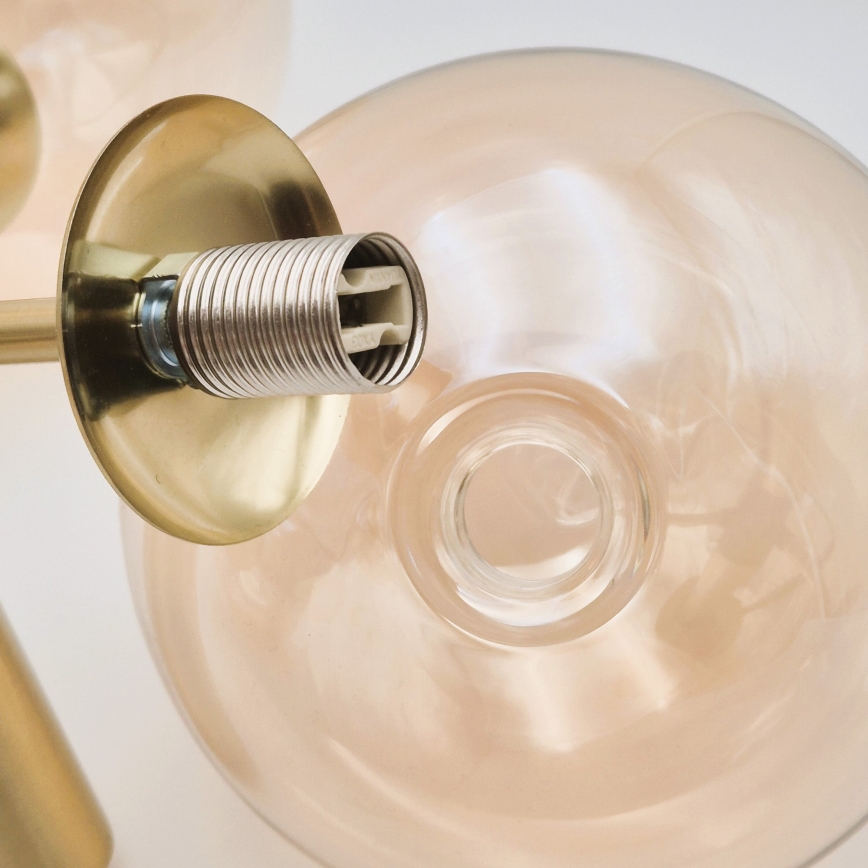 Pendellampe ROLLO 8xG9/5W/230V guldfarvet/røget beige