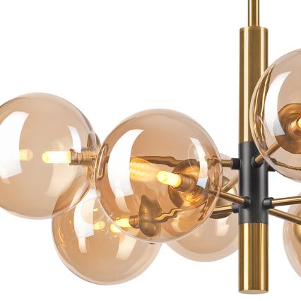 Pendellampe ROLLO 8xG9/5W/230V guldfarvet/røget beige